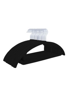 Red Dot Gift MIZGI Premium Velvet Hangers (Pack of 30) Heavyduty- Non Slip No Shoulder Bump Suit Hangers - Chrome Hooks,Space Saving Clothes Hangers,Rounded Hangers for Coat,Sweater,Jackets,Pants,Shirts, Black  - Image 1