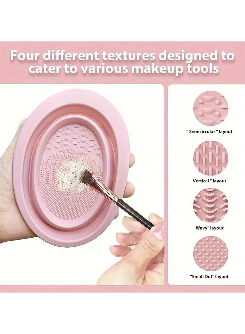 أوريتي محمولة سيليكون ماكياج فرشاة تنظيف حصيرة سهلة التنظيف ومريحة للاستخدام-الأرجواني - Image 5