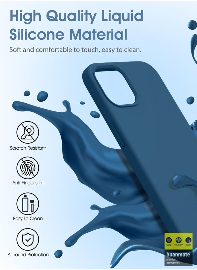 huanmate - Stylish Silicone Case Cover For Apple iPhone 15 Plus Blue Cobalt - Image 1