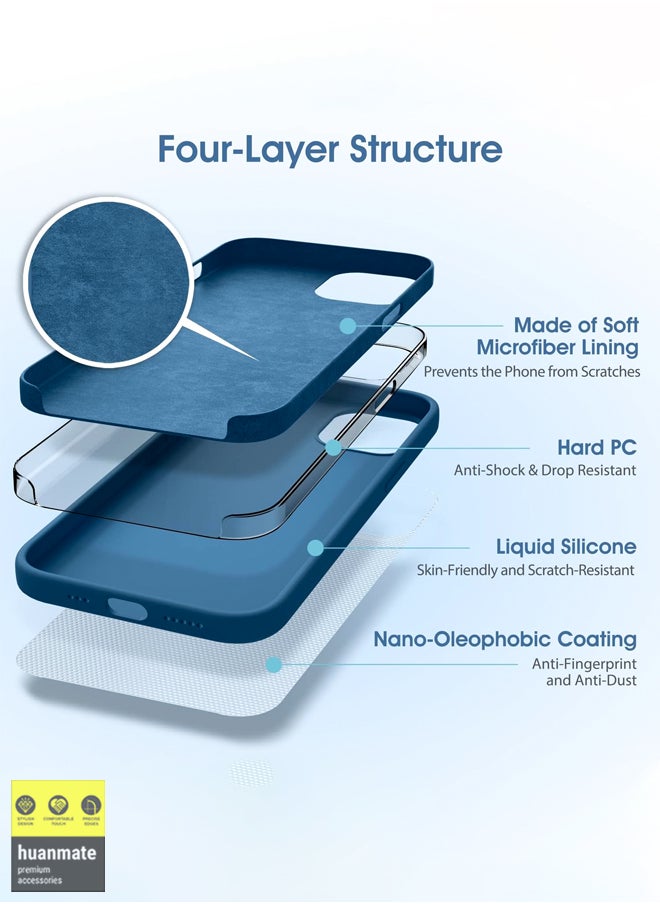 huanmate - Stylish Silicone Case Cover For Apple iPhone 15 Plus Blue Cobalt - Image 1