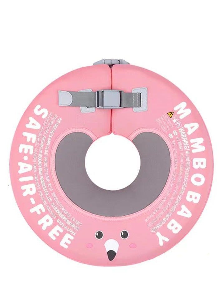 Mambobaby Baby Float Neck Ring Non-Inflatable Float Neck Ring Head Float Swimming Ring Toys Swim Trainer for Pool Bathtub Infants Pink - Image 1