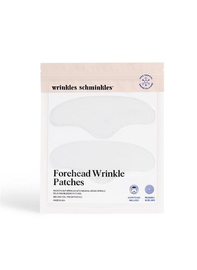 WRINKLES SCHMINKLES - Forehead Wrinkle Patches, 2-Pack, Reusable Hypoallergenic Silicone Smoothing Pads for Reducing Frown Lines & Face Lift Overnight - Image 1