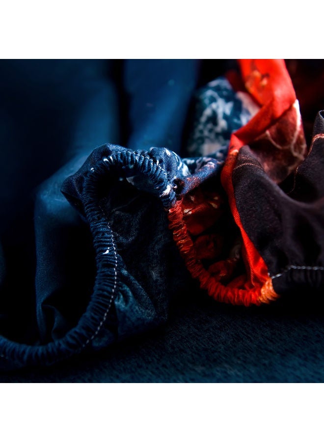 NIBEMINENT 4-Piece 3D Printed Fitted and Bed Sheet with Pillowcase Polyester Multicolour 45.00 x 8.00 35.00cm - Image 5