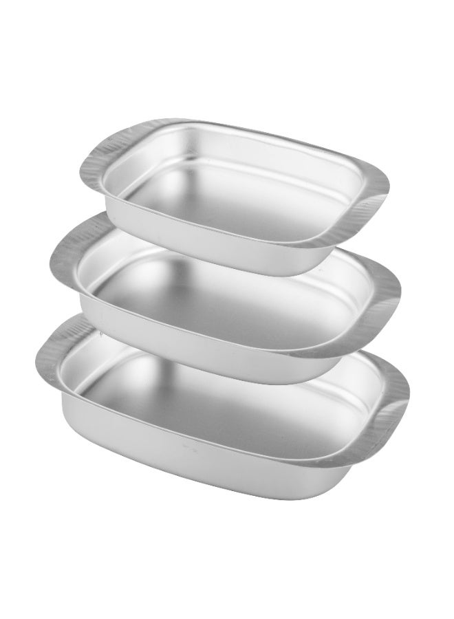 Newflon Rectangular Oven Tray Set 3-Piece Includes Multiple Sizes - Image 2