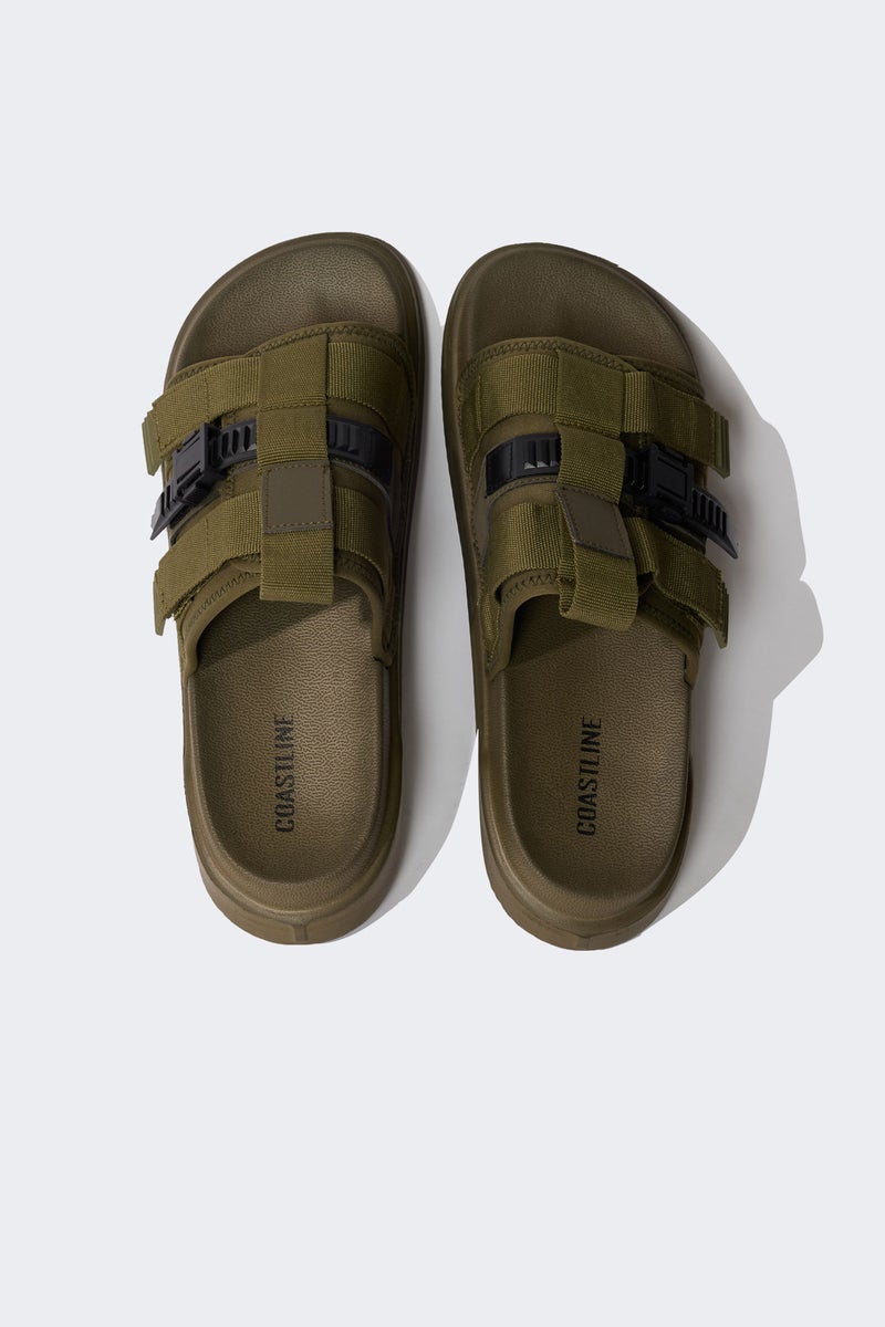 DeFacto Green Man Flat Sole Single Band Slippers Casual - Image 5