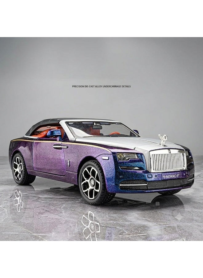 Taizz Ventures 1:24 Rolls Royce Phantom Convertible Diecast Model Car, Alloy Pull Back Toy with Sound and Light, Openable Doors, Hood and Trunk, Removable Roof, Collectible Gift for Kids and Adults, Multicolor - Image 5
