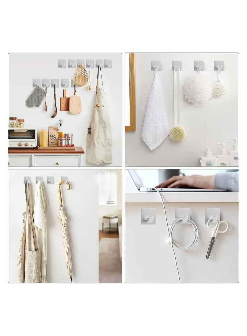 6 Pack Self Adhesive Coat Hooks,Bath Towel Hooks, Sturdy No Drilling Robe Hook, SUS 304 Stainless Steel Heavy Duty Clothes Hanger, Wall Hooks for Bathroom Bedroom Kitchen Silver  - Image 4