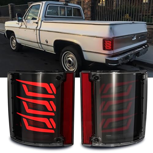 SINYATO INDUST Sequential LED Tail Lights for 19731987 chevy C10 GMC LED Rear Lights with StartUp Animation Dynamic Turn Signals Brake LightReverse Light Smoked - Image 1