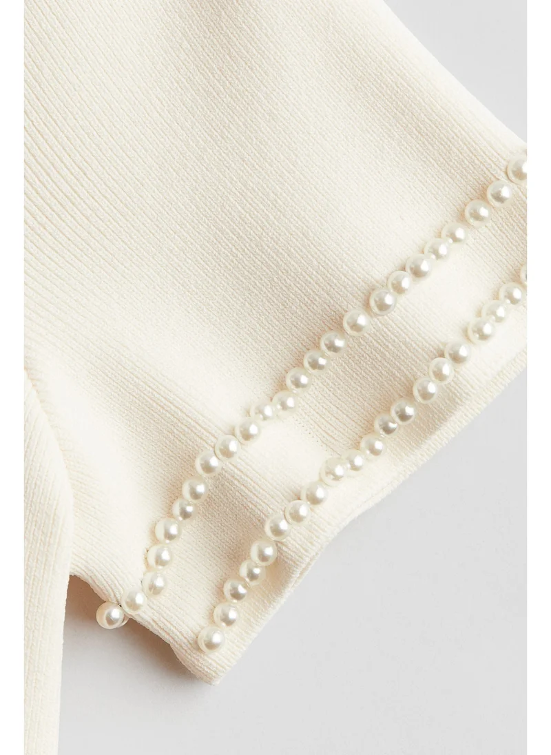 H&M Embellished rib-knit top