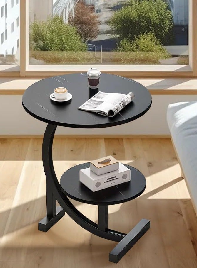 DubaiGallery طاولة جانبية فاخرة خفيفة 1 قطعة، طاولة نهاية على شكل C للكنبة، الأريكة والسرير، طاولة C صغيرة لسطح المكتب لغرفة المعيشة، غرفة النوم - Image 3