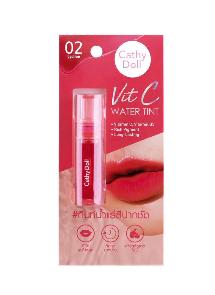 Cathy Doll Cathy Doll Vit C Water Tint 02 Lychee – Long-Lasting Lip Color with Vitamin C & B5 | Bold Red Tint for Juicy, Glowing Lips  - Image 1