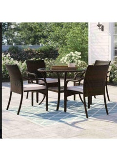 Sampa Rattan Sampa 5-Piece Patio Dining Set – Brown Wicker Chairs & Table for Outdoor Entertaining  - Image 1