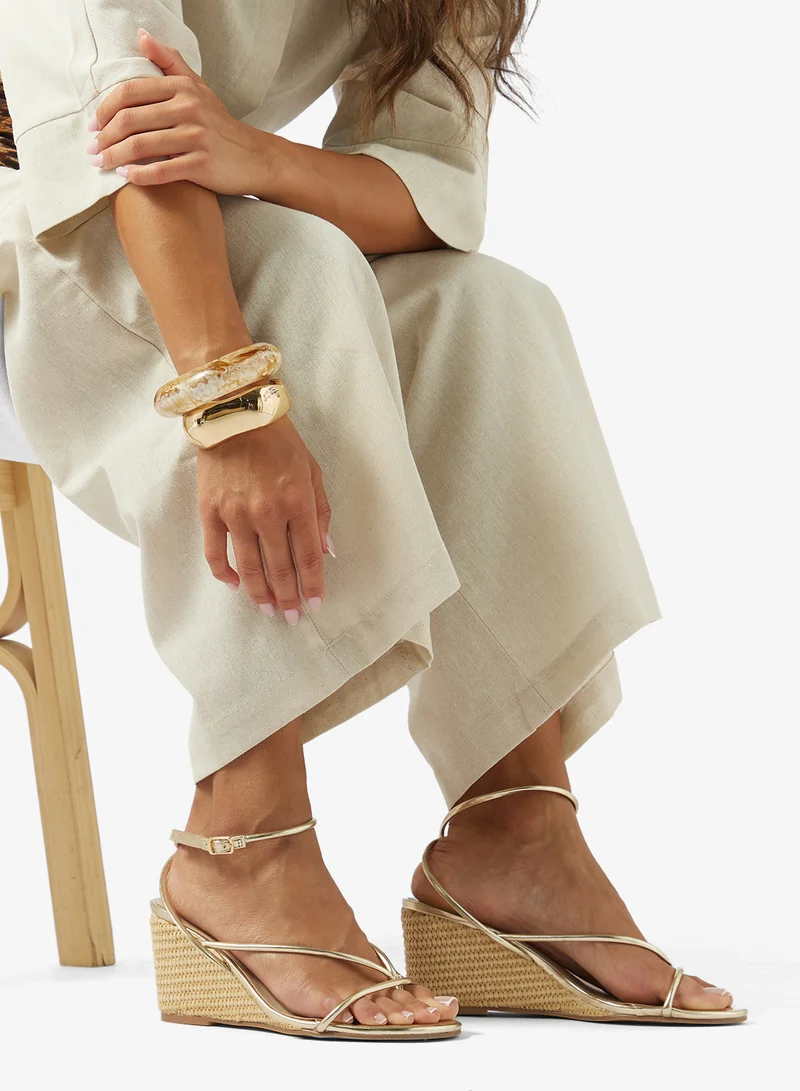 London Rebel  Mary Ankle Strap Wedge Sandals for Women | Best Price UAE