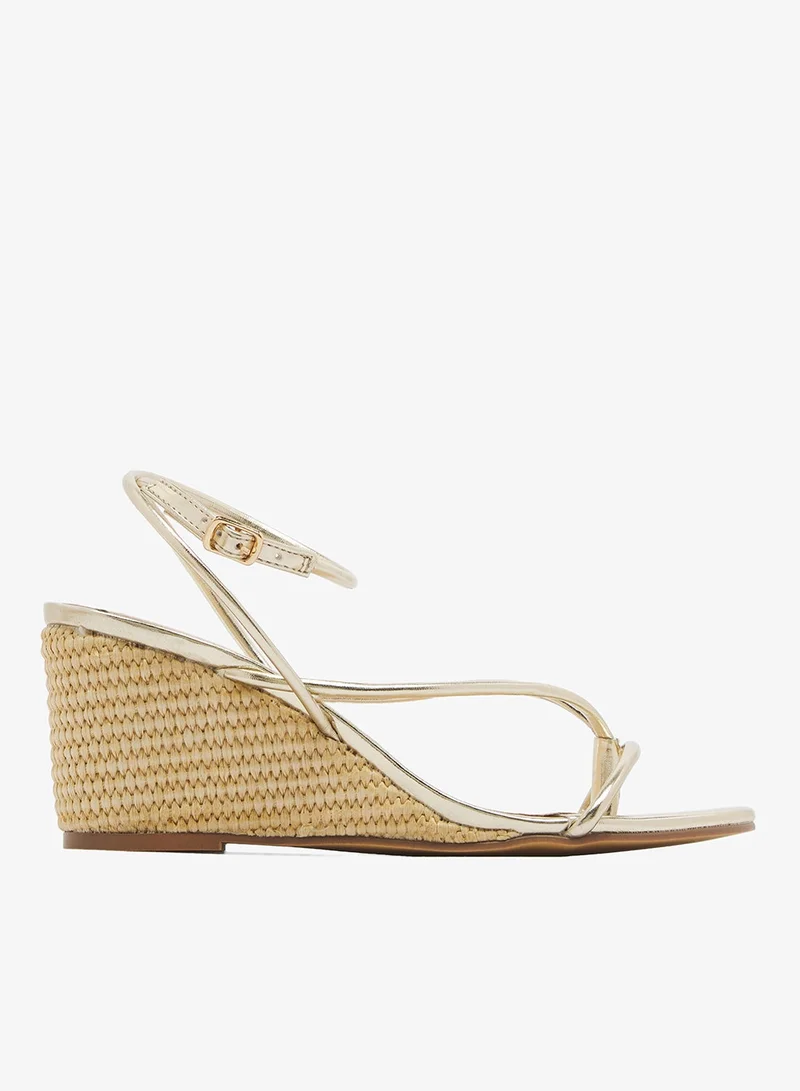 London Rebel Mary Ankle Strap Wedge Sandals