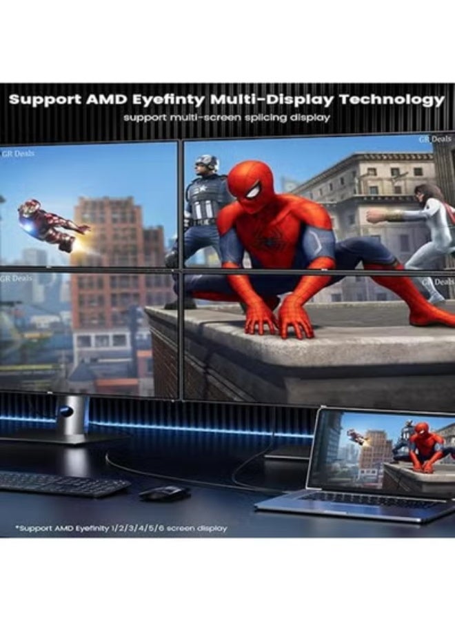 كابل ميني ديسبلاي بورت (ثاندربولت 2) إلى HDMI بطول 1.8 متر – مطلي بالذهب، متوافق مع اللابتوب والشاشات وأجهزة العرض والتلفزيون – أبيض - Image 3