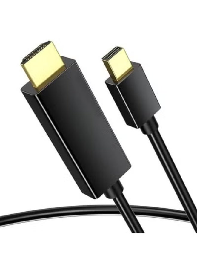 كابل ميني ديسبلاي بورت (ثاندربولت 2) إلى HDMI بطول 1.8 متر – مطلي بالذهب، متوافق مع اللابتوب والشاشات وأجهزة العرض والتلفزيون – أبيض - Image 1