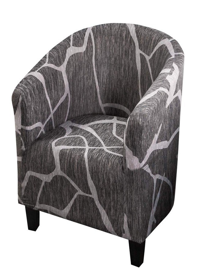 MIFXIN Club Chair Slipcover High Stretch Tub Chair Cover 1 Piece Soft Spandex Armchair Sofa Slipcover Removable Washable Couch Furniture Protector for Living Room Arm Chair Cover (Grey Black) - Image 1