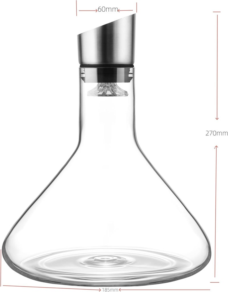 Cooko Wine Decanter Built-in Aerator Pourer, Wine Carafe Red Wine Decanter,100% Lead-free Crystal Glass, Wine Hand-held Aerator, Wine Gift, Wine Accessories-1500ml - Image 4