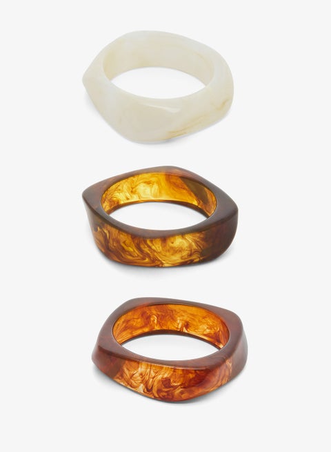 ثلاث قطع أساور راتنج سميكة