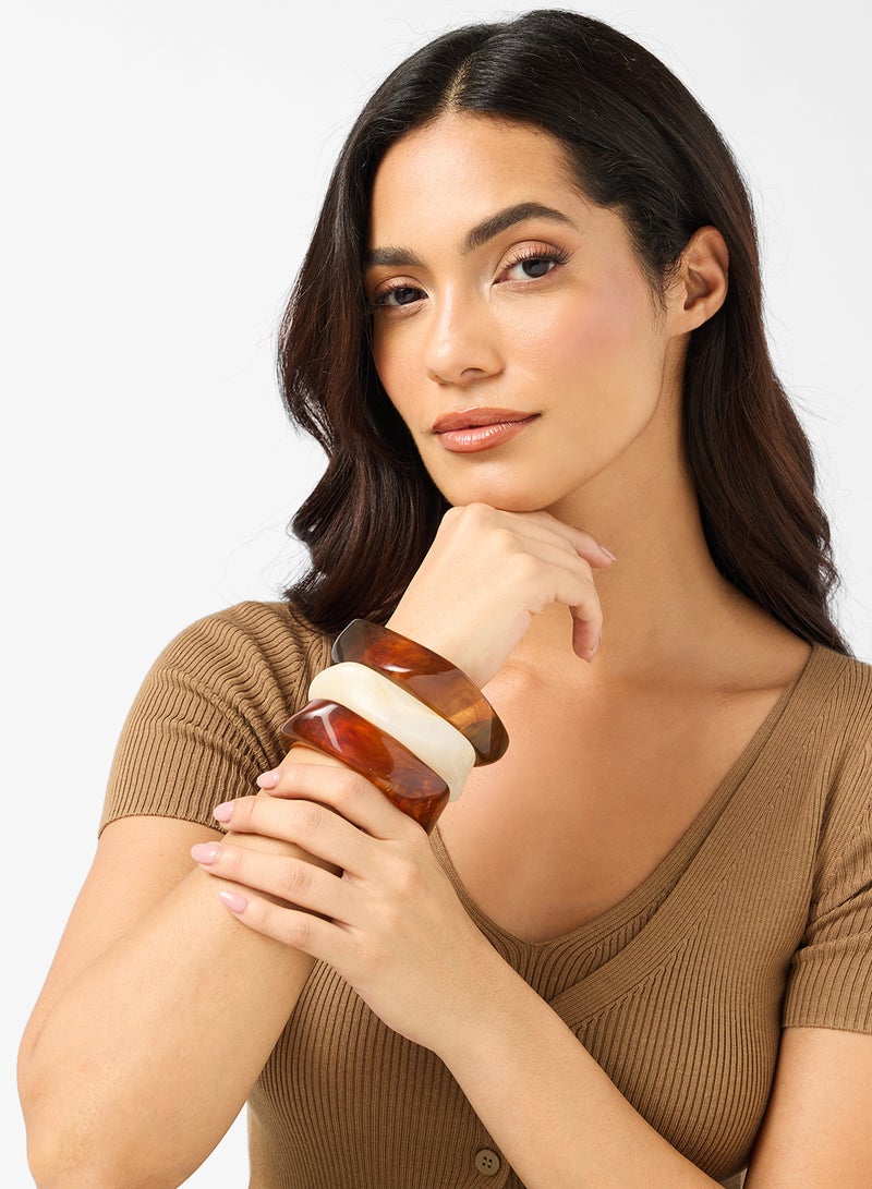 جينجر ثلاث قطع أساور راتنج سميكة - Image 5