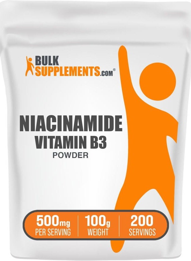 BULKSUPPLEMENTS.COM Niacinamide Powder - Niacinamide Supplement, Vitamin B3 Supplement, Niacinamide 500mg - B3 Vitamins for Skin Health, Pure & Gluten Free - 500mg per Serving, 100g (3.5 oz) - Image 1