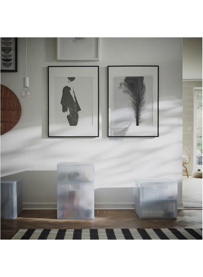 erorex Storage Box With Lid Transparent Grey Blue 16.5X16.5X16.5 Cm - Image 2