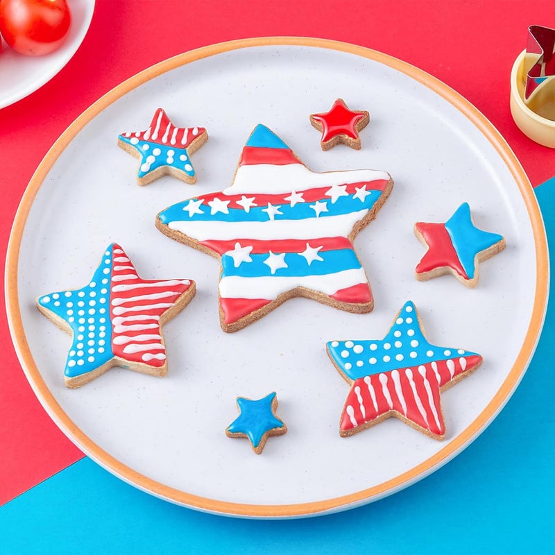Kimfead Star Cookie Cutters 4 Pcs, Sandwich Cutter for Kids Lunch, Vegetable Fruit Cutters Shapes, Stainless Steel Biscuit Cutters for Children Boys Girls - Image 3