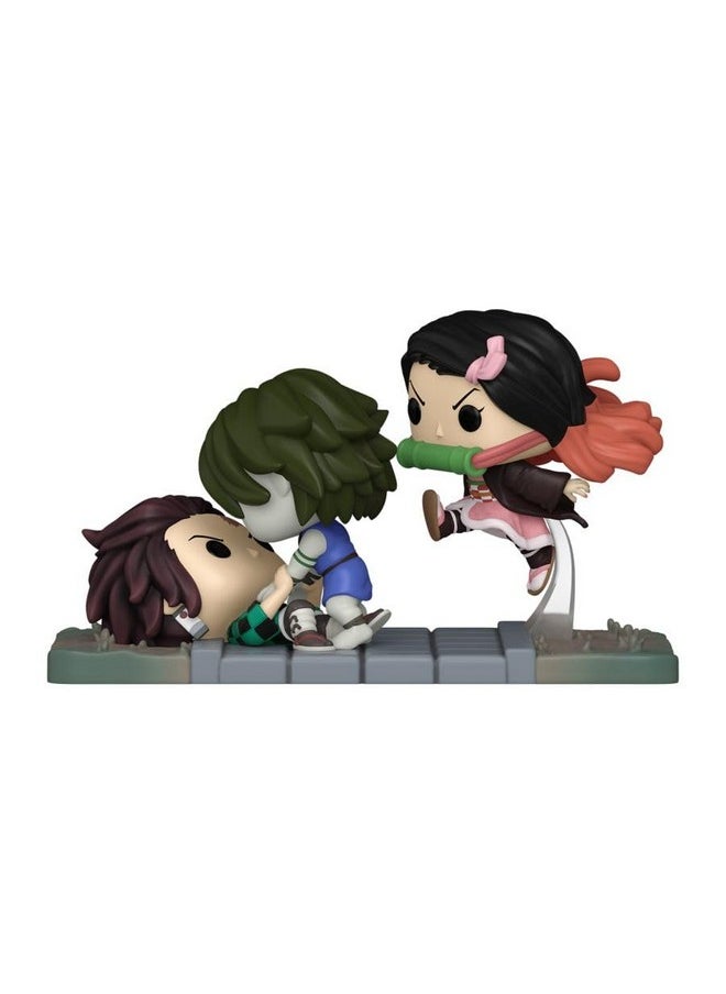 Funko Funko Demon Slayer: Kimetsu No Yaiba Pop Moment Tanjiro & Nezuko Vs. Temple Demon Vinyl Figure Exclusive, Multicolor  - Image 2