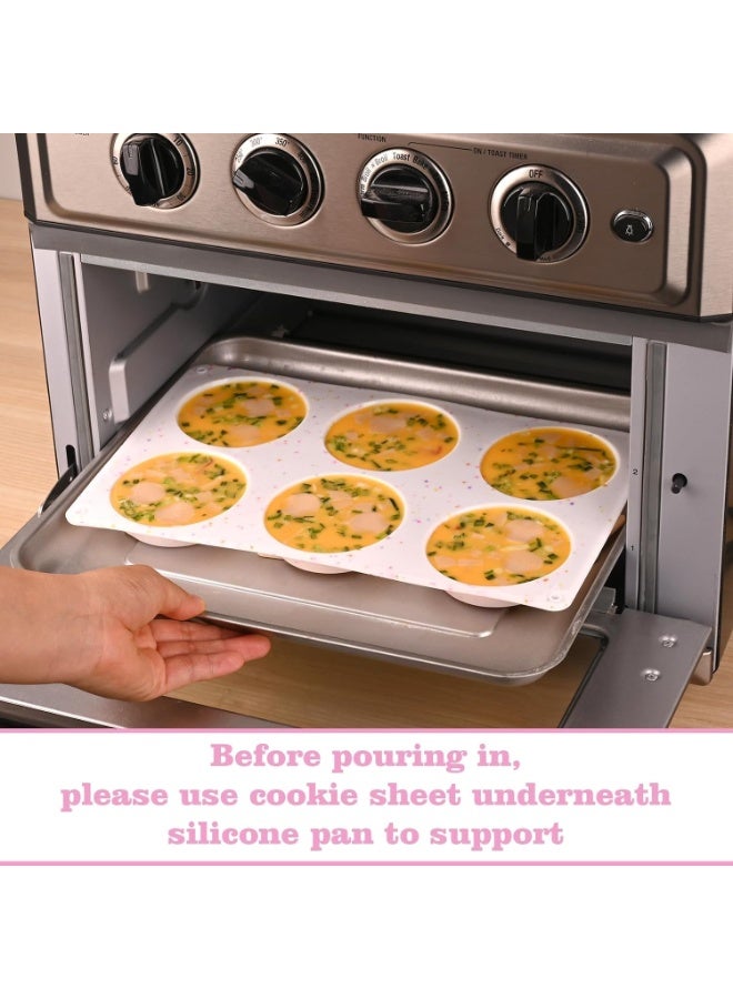 Silicone Egg Bite Molds, 6-Cup Silicone Muffin Pan, Non-Stick Baking Pan for Making Tarts, Meatloaf, Quiche, Egg Muffins, and Mini Cheesecakes  - Image 4