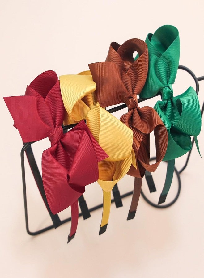 شيما مجموعة زيما من 14 ربطة شعر مزينة بفيونكات للبنات، ربطة شعر مزينة بفيونكات شريطية مقاس 4.5 بوصة مع أسنان، مناسبة للأطفال من عمر 4 إلى 12 سنة. - Image 4