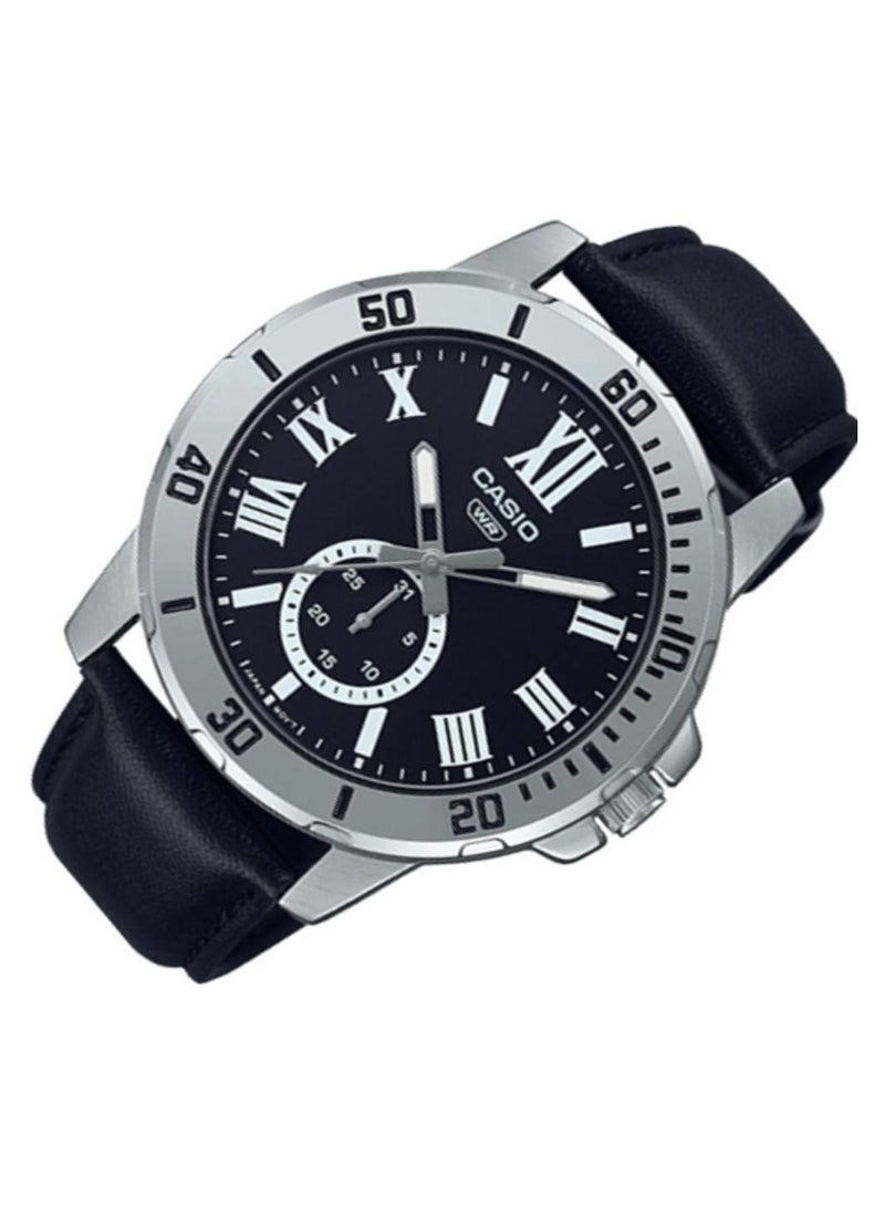 Casio Water Resistant Leather Strap Analog Quartz Watch - MTP-VD200L-1B - 45mm - Image 2