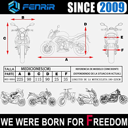 FENRIR 420D Oxford Cloth 88.6" 225CM Motorcycle Cover Exhaust Pipe Anti-Scalding Waterproof Outdoor Outside Storage for Naked Sprot Supermoto Motocross Cruise Street Bike Supersport Scooter Dirt Bike - Image 2
