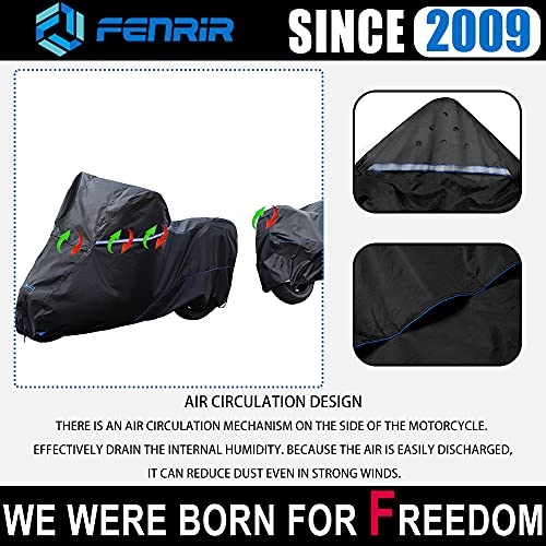 FENRIR 420D Oxford Cloth 88.6" 225CM Motorcycle Cover Exhaust Pipe Anti-Scalding Waterproof Outdoor Outside Storage for Naked Sprot Supermoto Motocross Cruise Street Bike Supersport Scooter Dirt Bike - Image 5