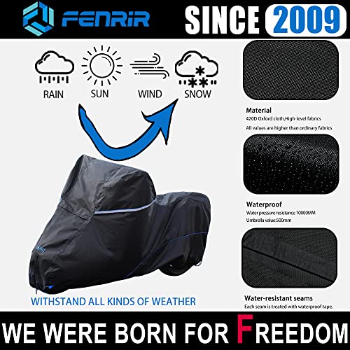 FENRIR 420D Oxford Cloth 88.6" 225CM Motorcycle Cover Exhaust Pipe Anti-Scalding Waterproof Outdoor Outside Storage for Naked Sprot Supermoto Motocross Cruise Street Bike Supersport Scooter Dirt Bike - Image 3