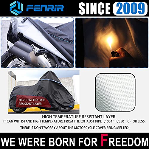 FENRIR 420D Oxford Cloth 88.6" 225CM Motorcycle Cover Exhaust Pipe Anti-Scalding Waterproof Outdoor Outside Storage for Naked Sprot Supermoto Motocross Cruise Street Bike Supersport Scooter Dirt Bike - Image 4