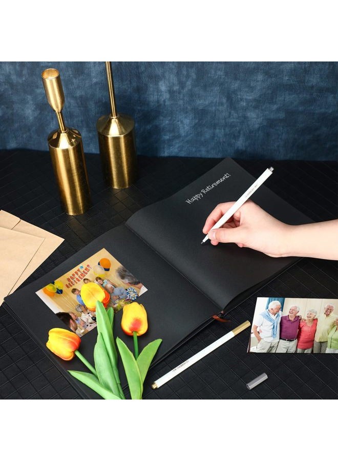 Resholder Retirement Guest Book with 2 Markers 8.7'' Square Hardcover Blank Guest Book Happy Retirement Party Supplies Retirement Gifts for Women Men Party Decorations Photo Signing (Black) - Image 5