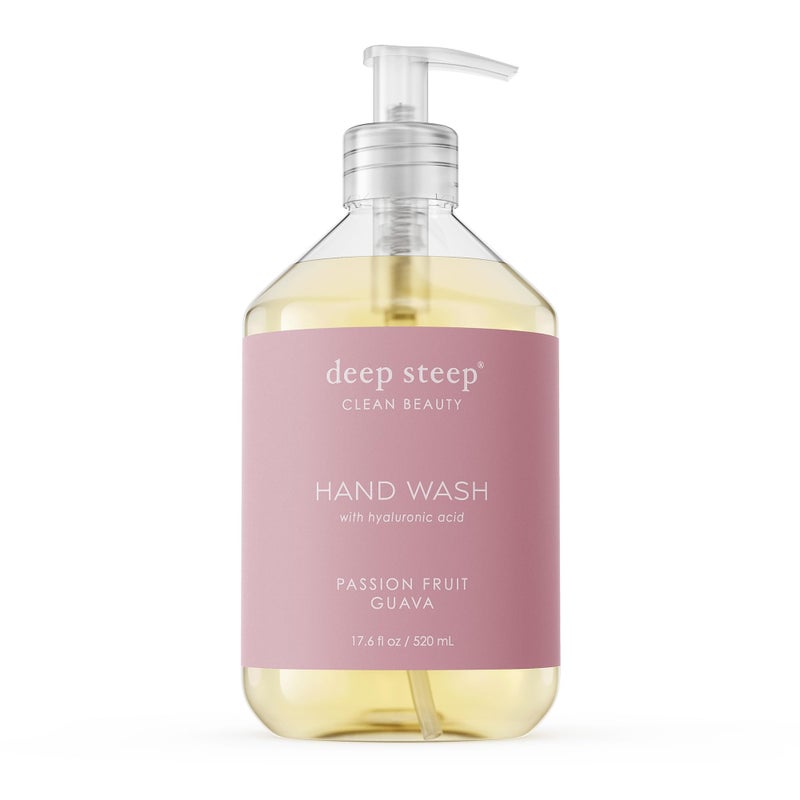 Deep Steep Liquid Hand Wash Passion Fruit Guava 176 oz  Moisturizing Cleanser with Olive Oil Aloe Vera Glycerin  Hyaluronic Acid  Vegan Clean Beauty Soft  Nourished Hands