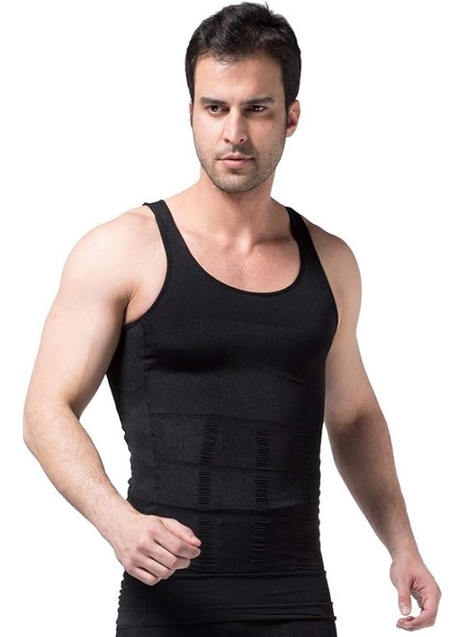 Men'S Slimming Body Shapewear Corset Vest Shirt Compression Abdomen Tummy Belly Control Slim Waist Cincher Underwear Dropship (Color : Black Size : M) - Image 1