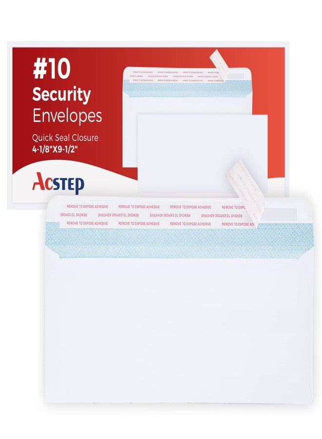 ACSTEP مغلفات أعمال ACSTEP رقم 10 ذاتية اللصق، 100 مغلف، مغلفات أمان بيضاء سهلة التقشير واللصق، مغلفات ملونة ذاتية اللصق، مقاس الرسائل القانونية 4 1/8 × 9 1/2 بوصة، بدون نافذة، 24 رطلاً - Image 1