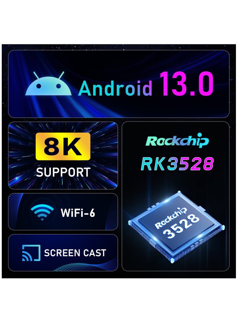 فورتي - صندوق تلفزيون يعمل بنظام Android 13.0 مع دعم WiFi6 مزدوج وبلوتوث 5.0 ودقة 8K Ultra HD - Image 1