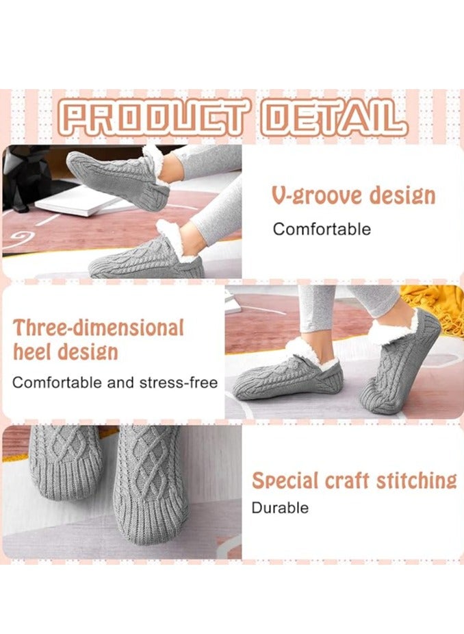 RATSAW Fluffy Fleece Slipper Socks Non-Slip Warm Winter Socks Cute Fleece-lined Slipper Socks Warm Indoor Slipper Socks Cozy Winter Non-Skid Socks Plush Socks for Unisex - Image 2