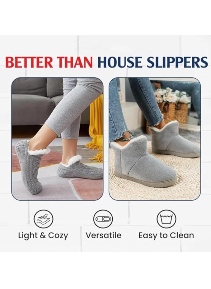 RATSAW Fluffy Fleece Slipper Socks Non-Slip Warm Winter Socks Cute Fleece-lined Slipper Socks Warm Indoor Slipper Socks Cozy Winter Non-Skid Socks Plush Socks for Unisex - Image 3