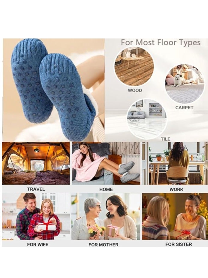 RATSAW Fluffy Fleece Slipper Socks Non-Slip Warm Winter Socks Cute Fleece-lined Slipper Socks Warm Indoor Slipper Socks Cozy Winter Non-Skid Socks Plush Socks for Unisex - Image 4