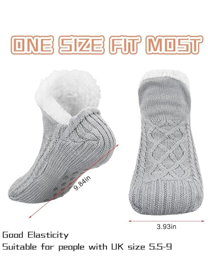 RATSAW Fluffy Fleece Slipper Socks Non-Slip Warm Winter Socks Cute Fleece-lined Slipper Socks Warm Indoor Slipper Socks Cozy Winter Non-Skid Socks Plush Socks for Unisex - Image 5