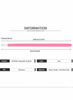 Excefore Lip Brushes, 100 Pcs Disposable Makeup Brush Lipstick Gloss Applicators with Soft Head Cosmetic Wands Mini Paint Brushes  - Image 3