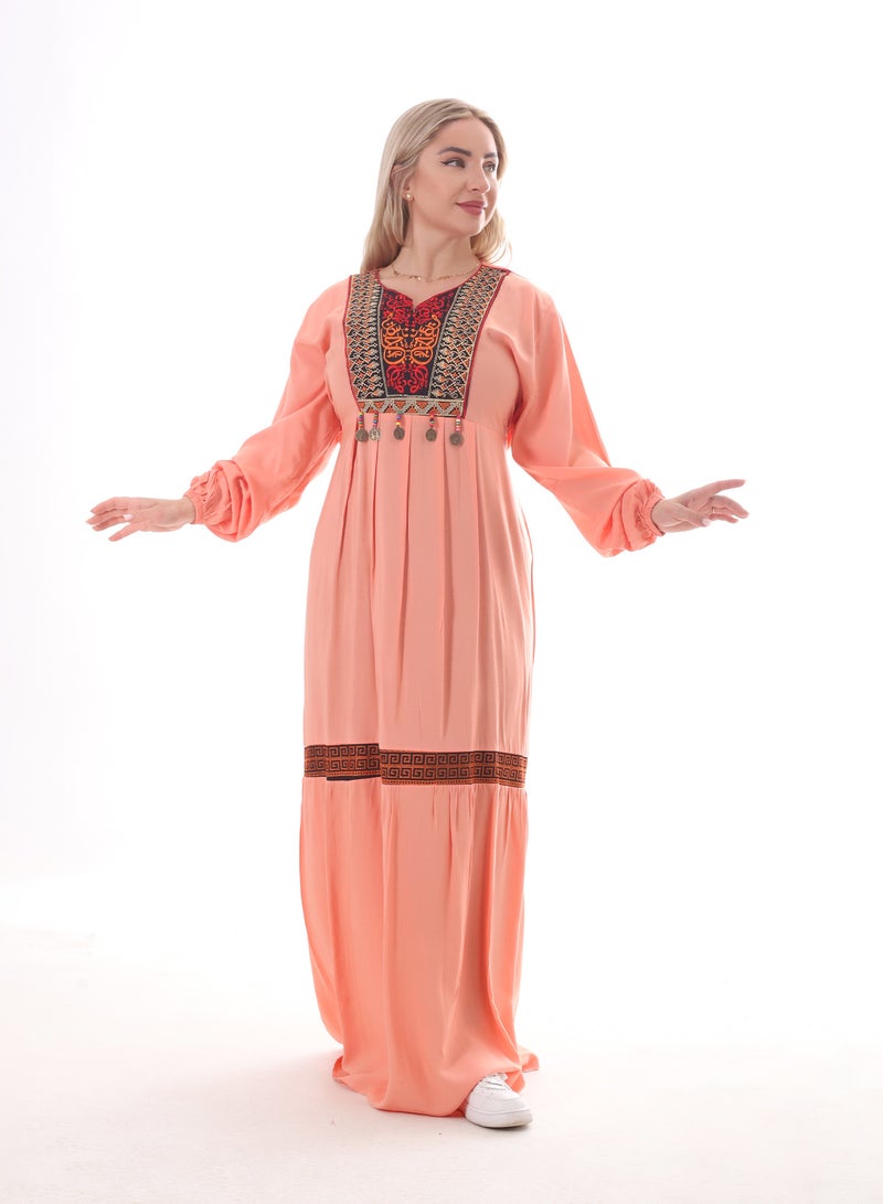 عباية حريمي اكمام طويلة بتطريز