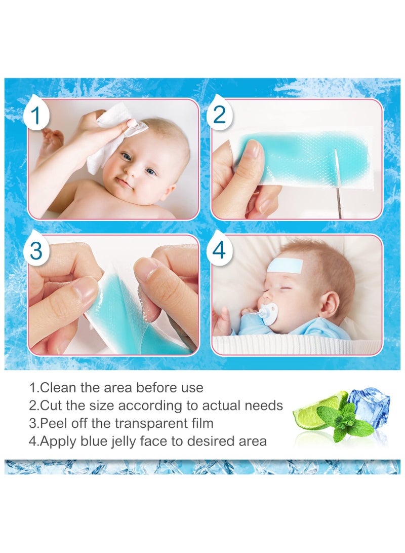 SYOSI 20 Sheets Fever Patches for Kids - Hot Weather Cooling Gel Patches for Adults - Headache Patches - Forehead Cool Pads for Fever Discomfort - Cooling & Pain Relief, Drug Free - Image 5