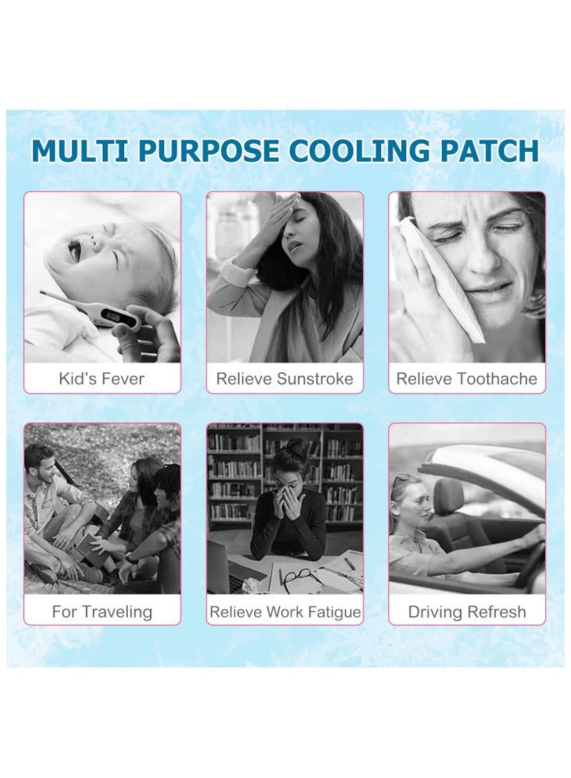 SYOSI 20 Sheets Fever Patches for Kids - Hot Weather Cooling Gel Patches for Adults - Headache Patches - Forehead Cool Pads for Fever Discomfort - Cooling & Pain Relief, Drug Free - Image 3