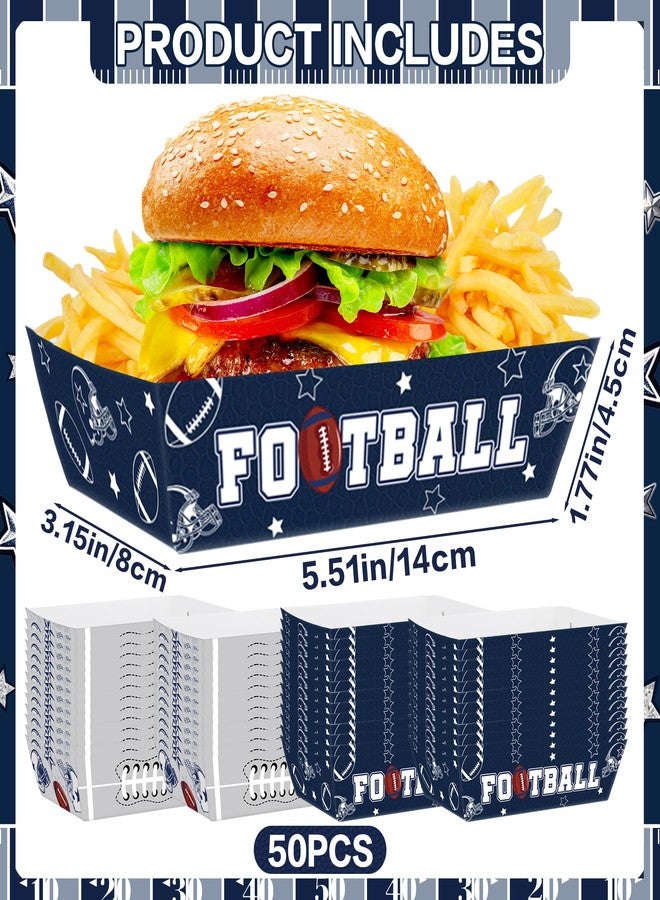 iPartyGo Football Birthday Party Decorations - 50 Pcs Blue American Rugby Paper Boats Food Trays Serving Nacho Snacks Cowboy Sports Themed Decor Supplies for Boys Men Teens Fans Game Day Tailgate - Image 3