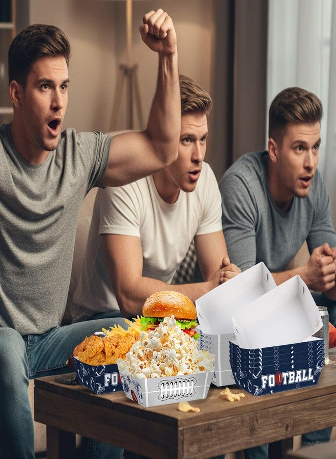 iPartyGo Football Birthday Party Decorations - 50 Pcs Blue American Rugby Paper Boats Food Trays Serving Nacho Snacks Cowboy Sports Themed Decor Supplies for Boys Men Teens Fans Game Day Tailgate - Image 5